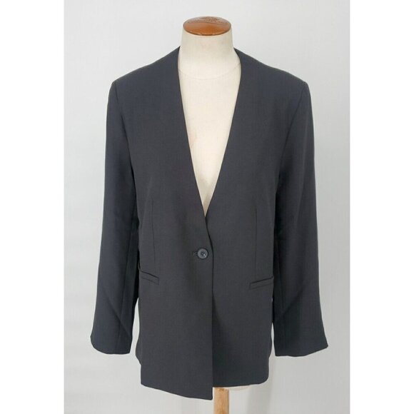 Spanx Collarless Blazer Black Womens Long Sleeve Jacket Size Small - Picture 1 of 11